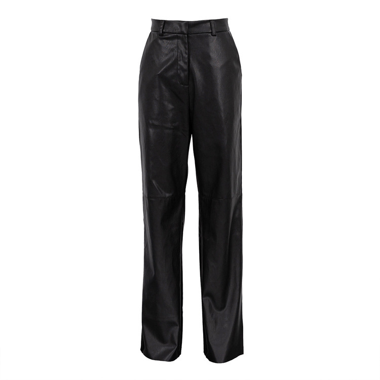 Pantalon  Femme | Pantalon Droit Simili Cuir Evania Pantalon Femme