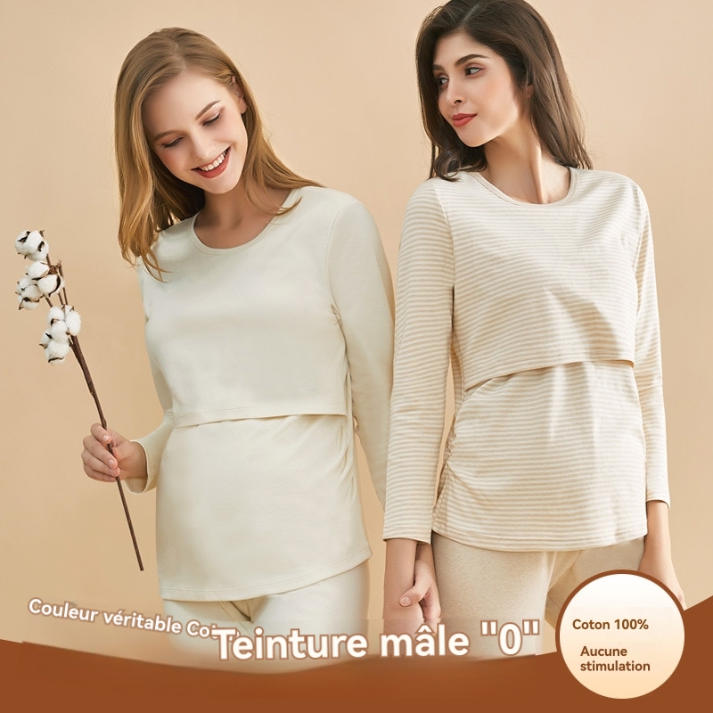 T-Shirt, Top, Débardeur  Femme | T-Shirt D’Allaitement Côtelé T-Shirt, Top, Débardeur Femme