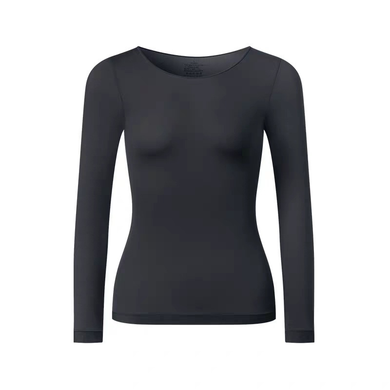 T-Shirt, Top, Débardeur  Femme | Tricot De Peau Col Rond Manches Longues Innovation Régulateur De Température T-Shirt, Top, Débardeur Femme